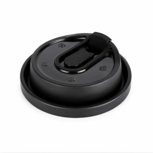 Black coffee cup lid with flip top