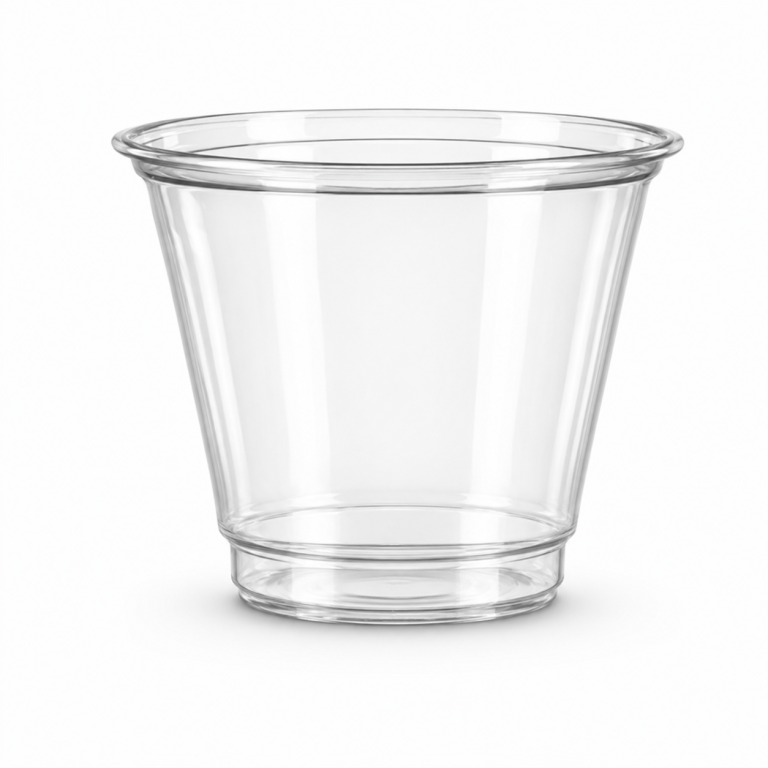 9 oz Clear Plastic Cups – 260 ml PET, 92 mm Rim