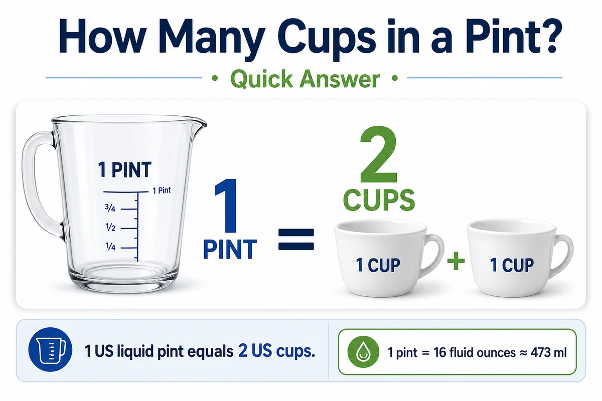 How many cups in a pint quick answer infographic