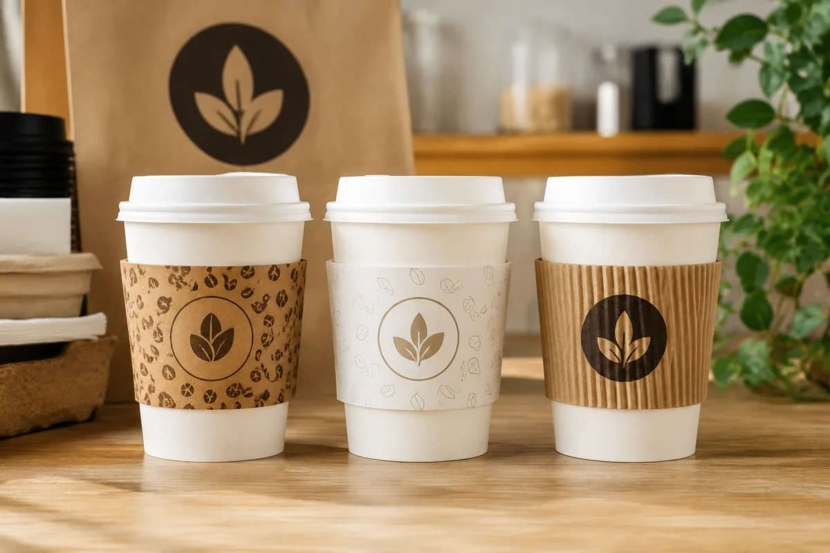 Custom printed paper coffee cup sleeves