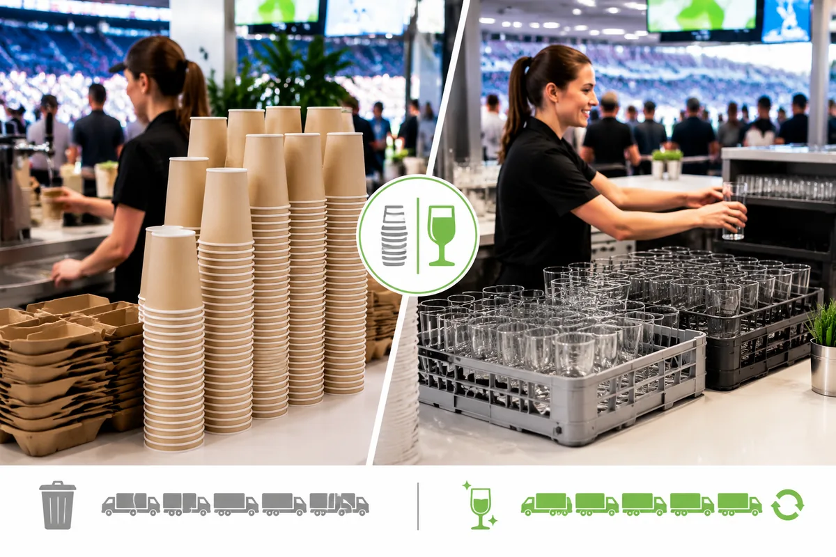 event paper cups vs glassware