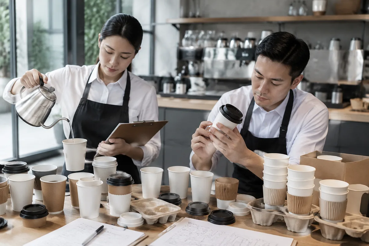 paper coffee cup sample testing