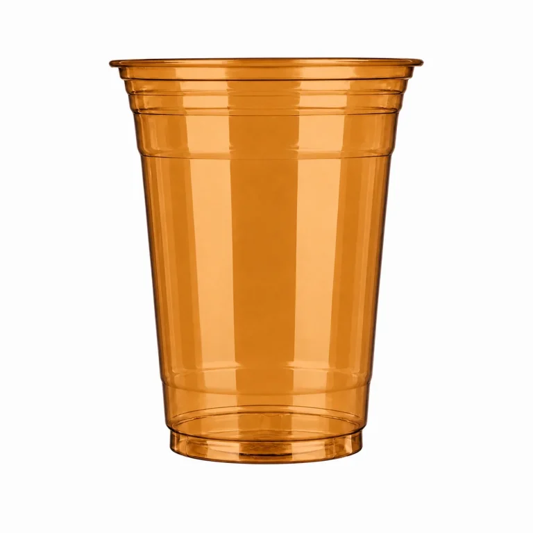 16 oz Amber 98mm Rim PET Cups
