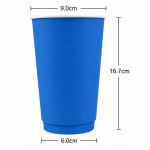 22 oz Blue Double Wall Paper Cups