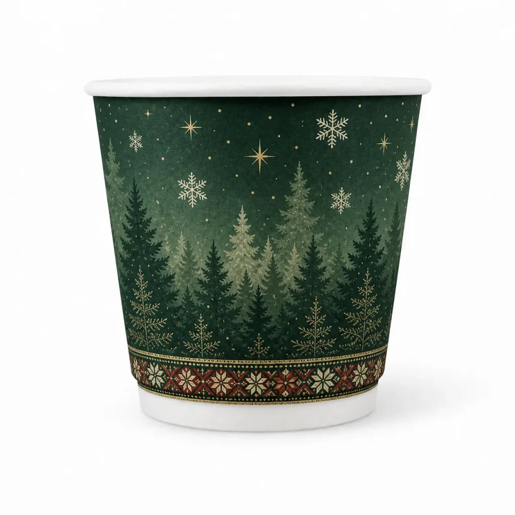 8 oz Christmas Double Wall Paper Cups