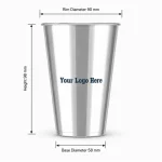 12oz Bright Silver Metallic Film PP Cup