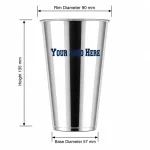16oz Bright Silver Metallic Film PP Cup