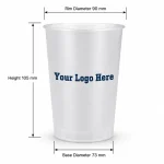 16oz Frosted PP Straight-Sided Cup
