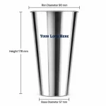 24oz Bright Silver Metallic Film PP Cup