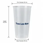 24oz Frosted PP Straight-Sided Cup