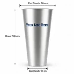 24oz Matte Silver Metallic Film PP Cup