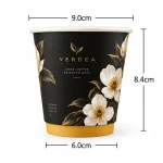 8 oz Black Gold Botanical Custom Double Wall Cups