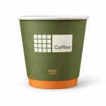 8 oz Green Modern Custom Double Wall Cups