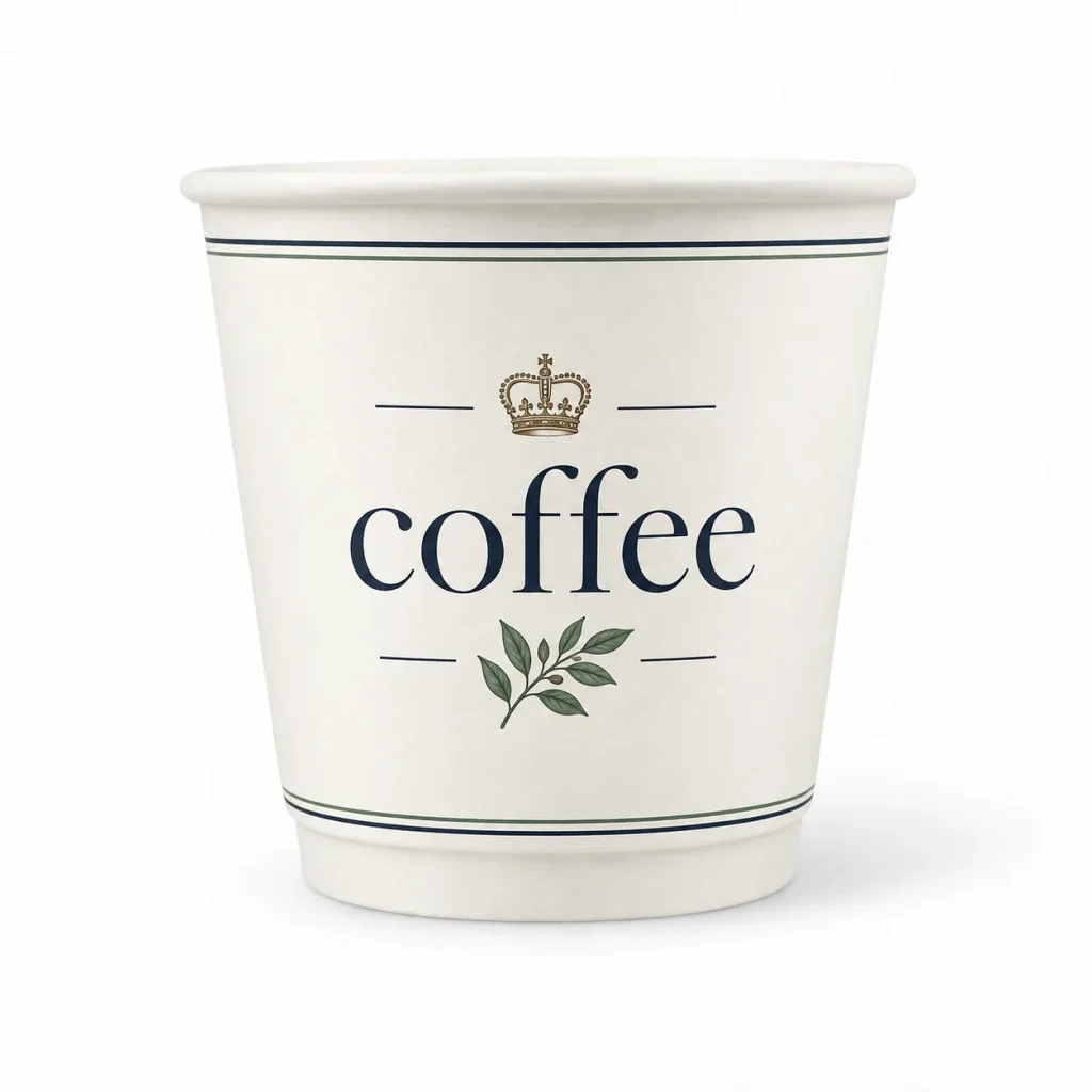 8 oz Minimal Ivory Custom Double Wall Cups