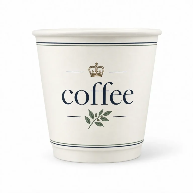 8 oz Minimal Ivory Custom Double Wall Cups
