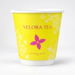 8 oz Yellow Botanical Custom Double Wall Cups