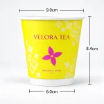 8 oz Yellow Botanical Custom Double Wall Cups