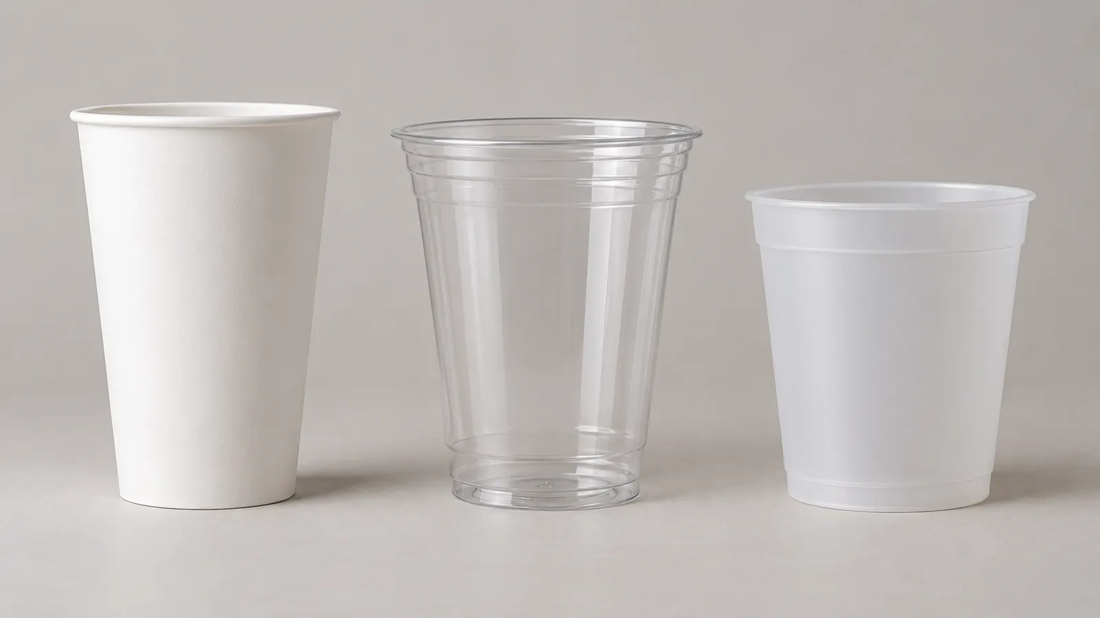 Three 16 oz cup formats with different heights and rim widths