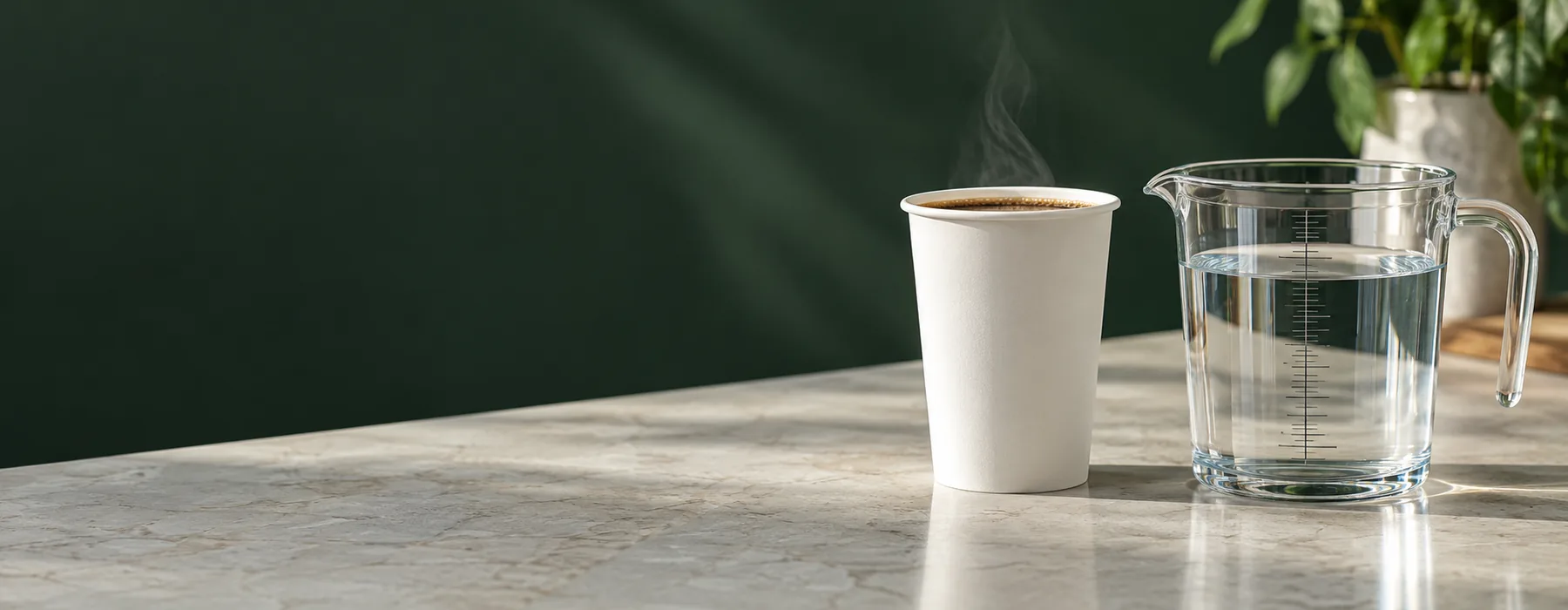 16oz to ml conversion with a 16 oz paper cup and metric measuring jug