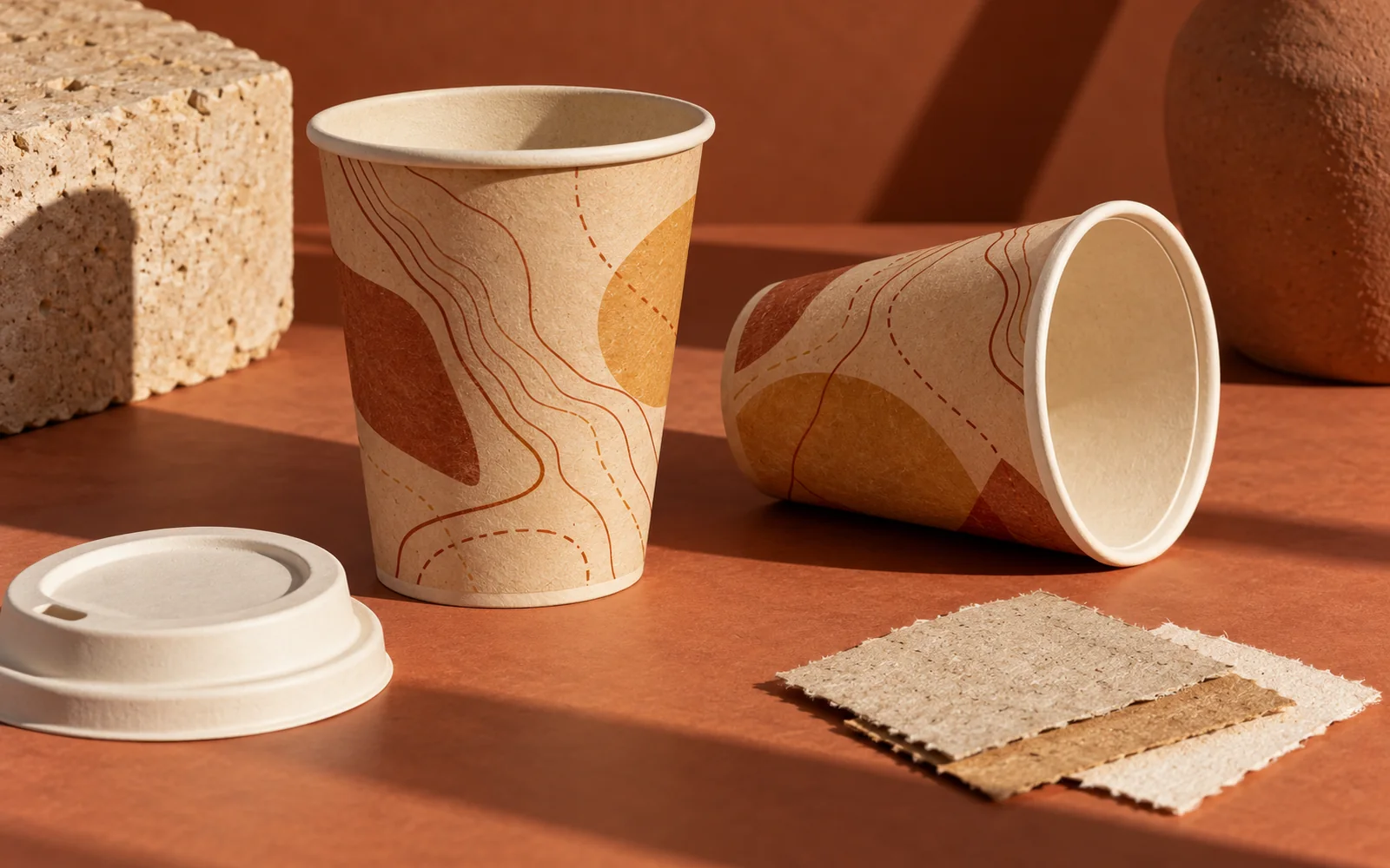 Double-wall paper cup design concepts and liner sample materials